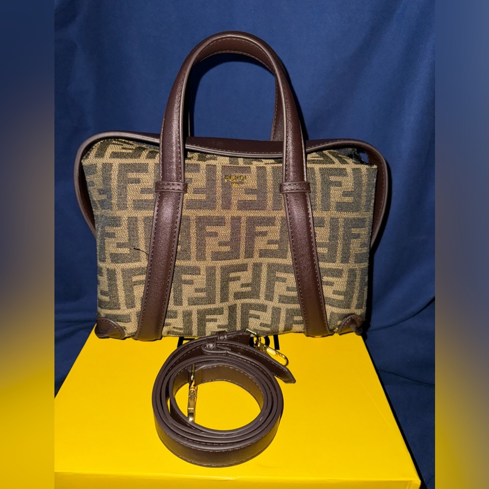 F Boston Brown Monogram Bag